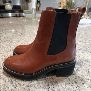 Madewell Brown Leather Chelsea Ankle Boots
